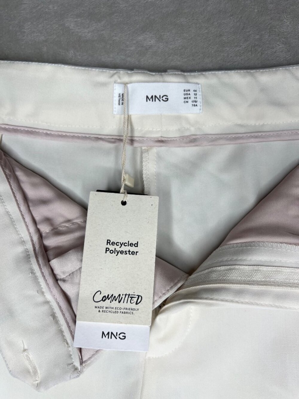 MNG Womens White Tapered Trousers Size 12 - Picture 12 of 16